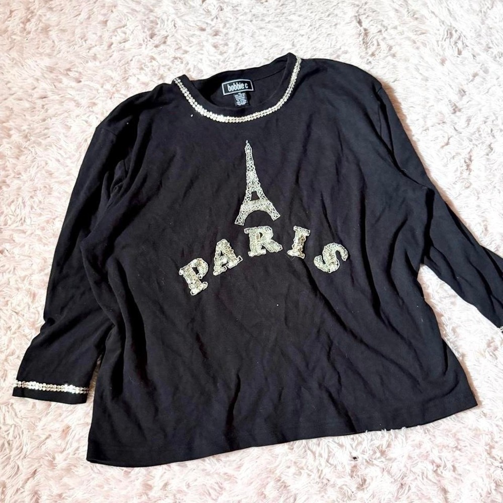 Sequin Glam Paris Grandma Core Eclectic Maximalist Sweater Womens 3X Dopamine